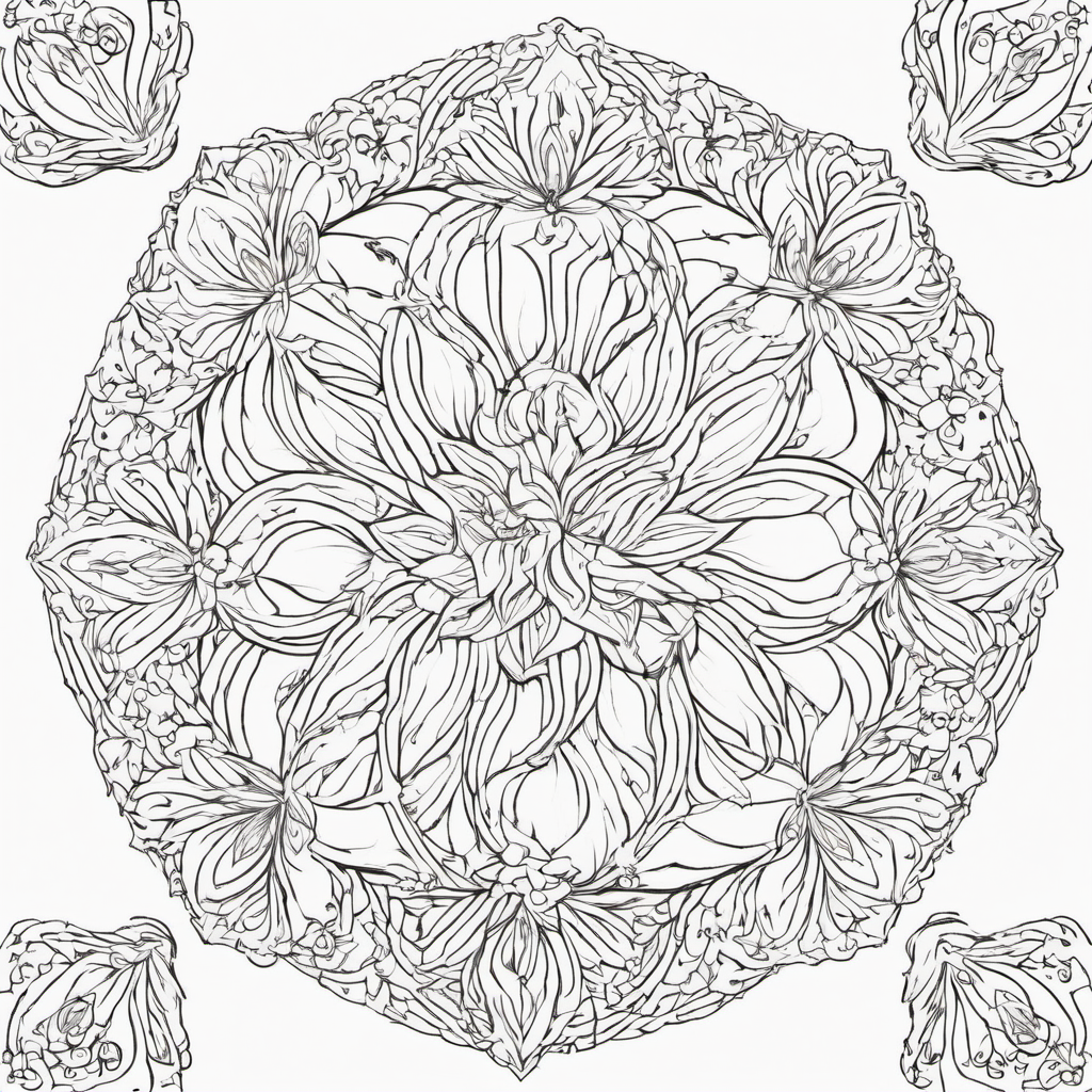 Easter Lily Mandala coloring page for kids and adults