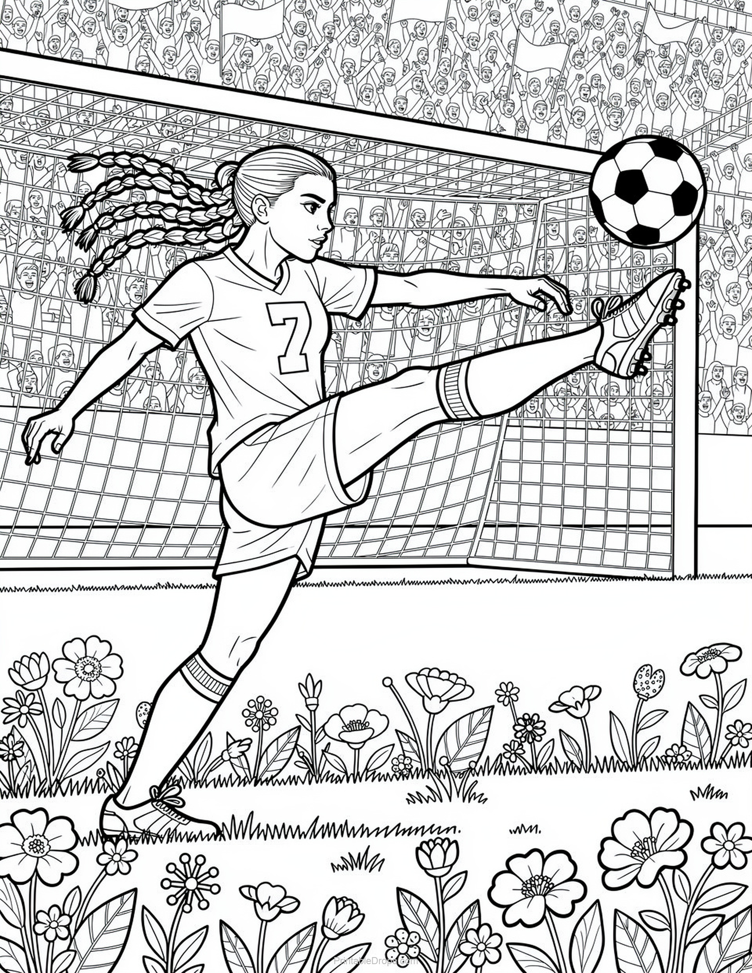 Sports Soccer coloring page for kids and adults
